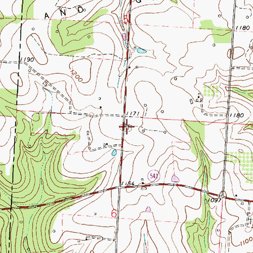Topographic Map of Saint Matthews Episcopal Cemetery, OH