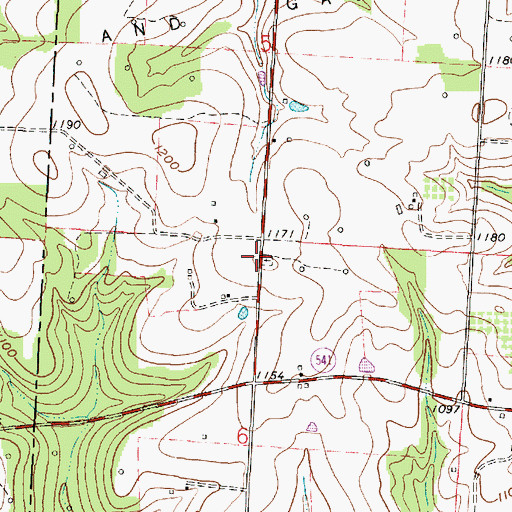 Topographic Map of Scott Cemetery, OH
