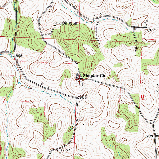 Topographic Map of Sheplers Evangelical Cemetery, OH