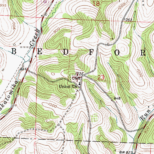 Topographic Map of Union Methodist Episcopal Cemetery, OH
