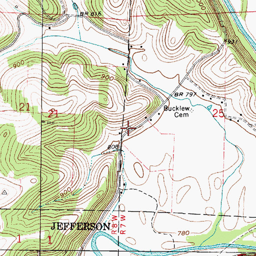Topographic Map of Weatherwax Cemetery, OH
