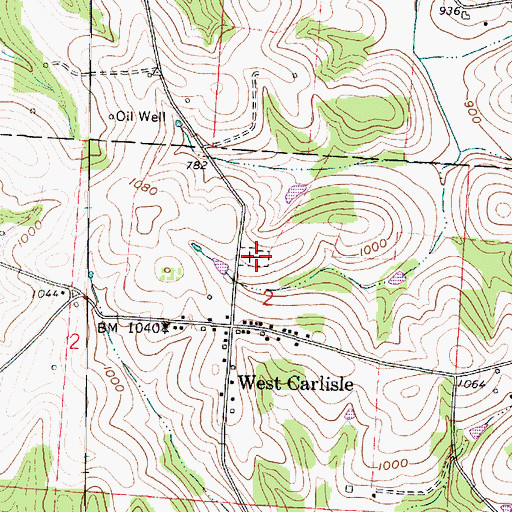 Topographic Map of West Carlisle Cemetery, OH