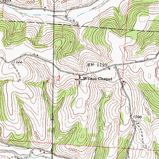 Topographic Map of Wilson Chapel Cemetery, OH