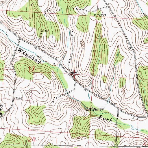Topographic Map of Winding Fork Evangelical Cemetery, OH