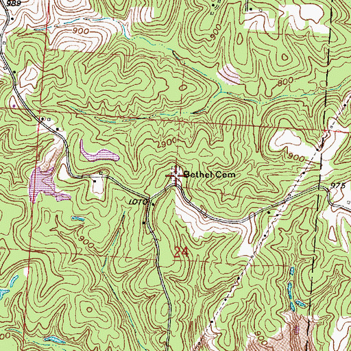 Topographic Map of Bethel Methodist Cemetery, OH