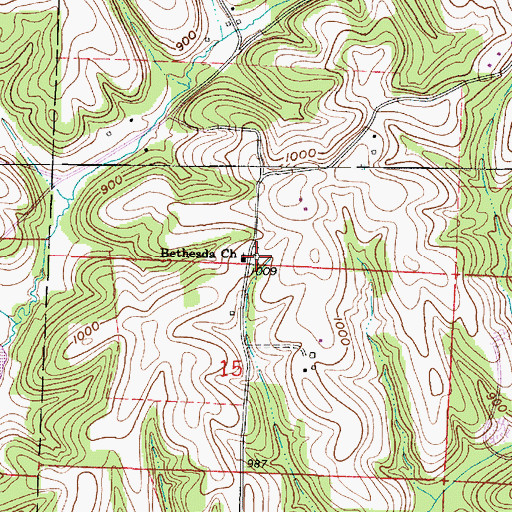 Topographic Map of Bethesda Cemetery, OH