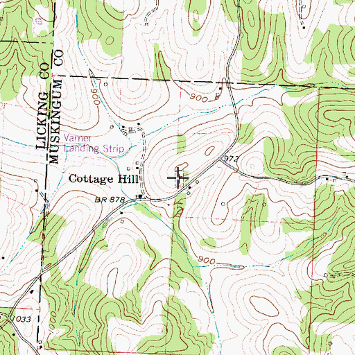 Topographic Map of Beulah Baptist Cemetery, OH