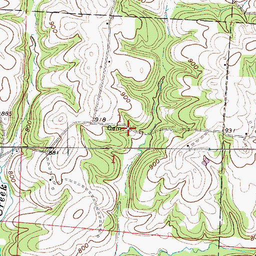 Topographic Map of Carr Cemetery, OH