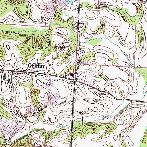 Topographic Map of Fairview Methodist Cemetery, OH