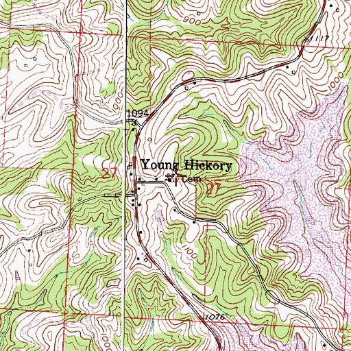 Topographic Map of Lytlesburg Cemetery, OH