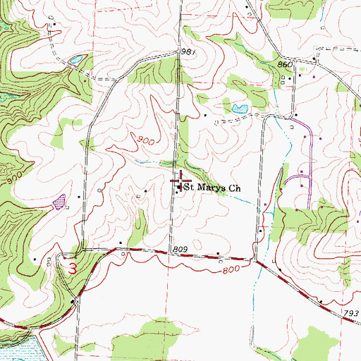 Topographic Map of Mattingly Settlement Cemetery, OH