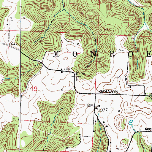 Topographic Map of McNeals Cemetery, OH