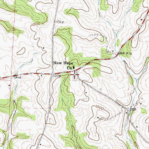 Topographic Map of New Hope Lutheran Cemetery, OH