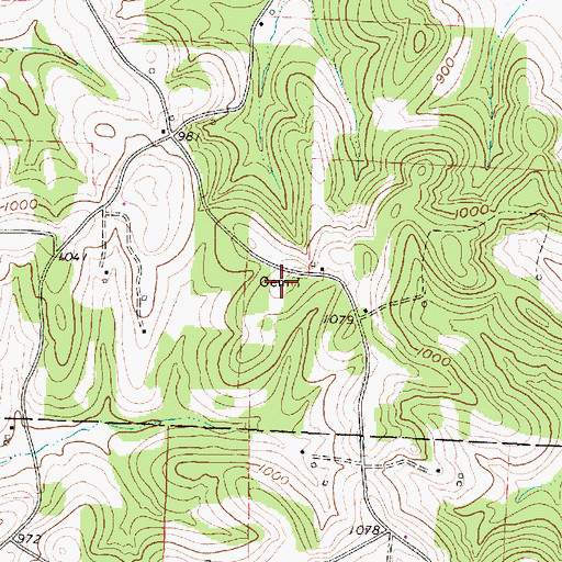 Topographic Map of Perry Cemetery, OH
