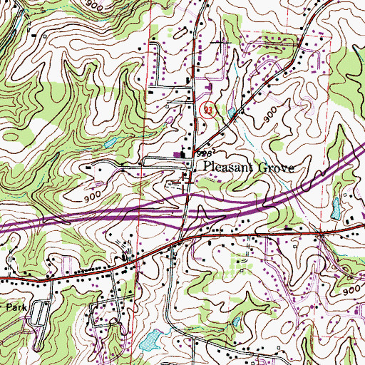 Topographic Map of Pleasant Grove Cemetery, OH