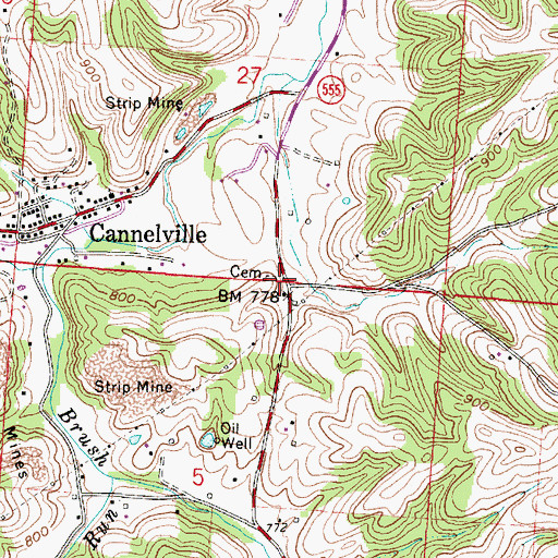 Topographic Map of Swingle Cemetery, OH