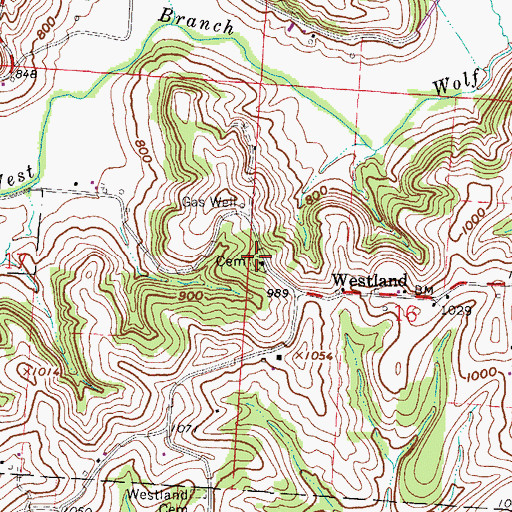 Topographic Map of Antioch Cemetery, OH