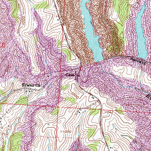 Topographic Map of Barr Cemetery, OH