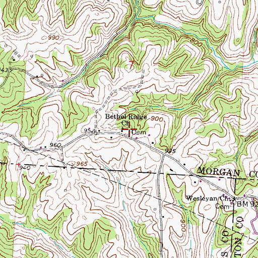 Topographic Map of Bethel Cemetery, OH