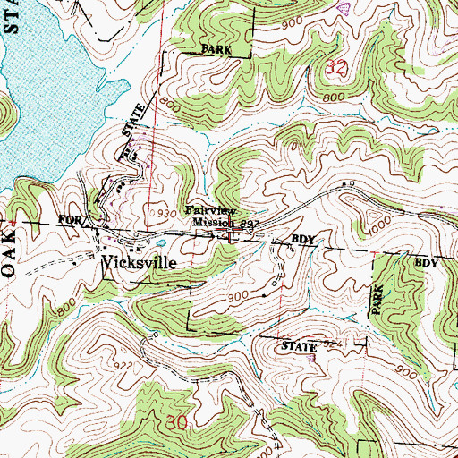 Topographic Map of Fairview Cemetery, OH