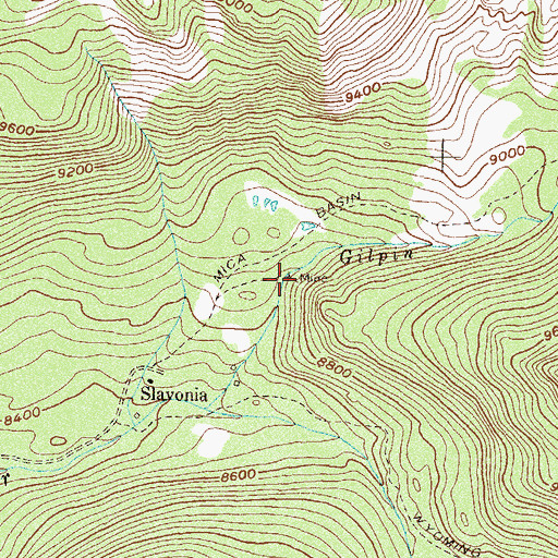 Topographic Map of Lower Slavonia Mine, CO