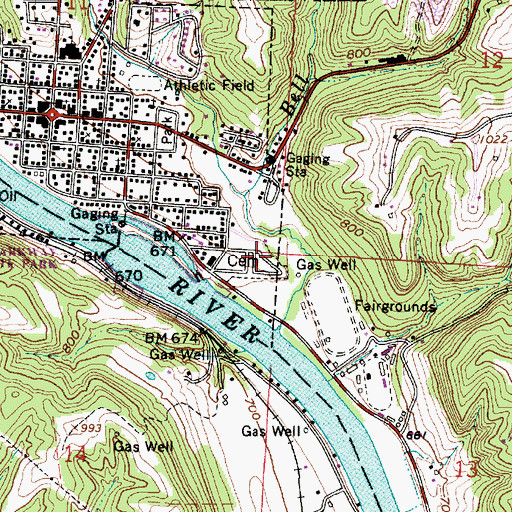 Topographic Map of McConnelsville Cemetery, OH