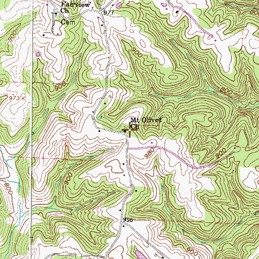 Topographic Map of Mount Olivet Methodist Cemetery, OH