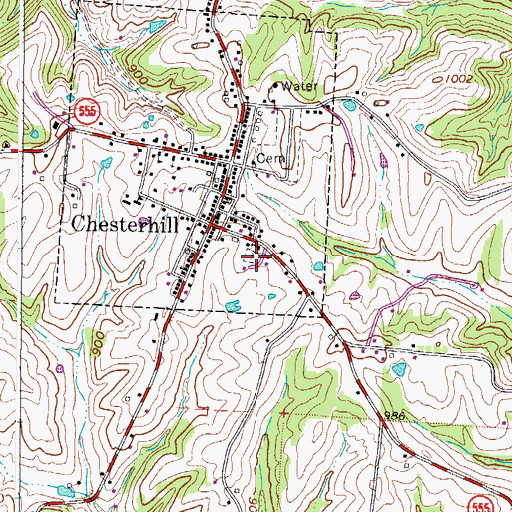 Topographic Map of Old Quaker Cemetery, OH