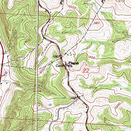 Topographic Map of Pisgah Methodist Cemetery, OH