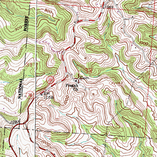 Topographic Map of Pisgah Methodist Protestant Cemetery, OH