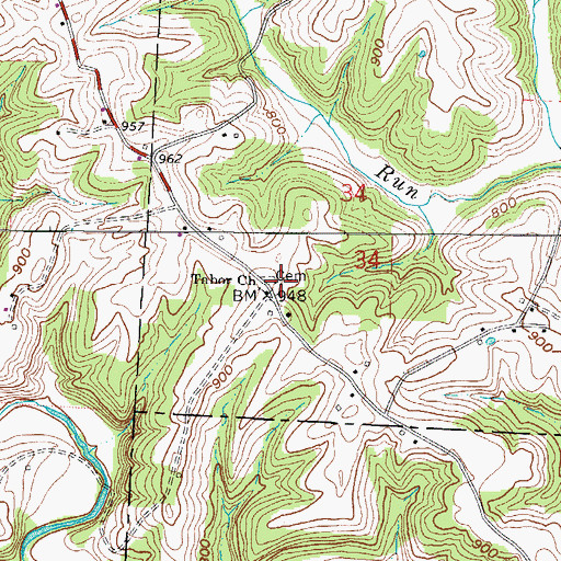 Topographic Map of Tabor Cemetery, OH