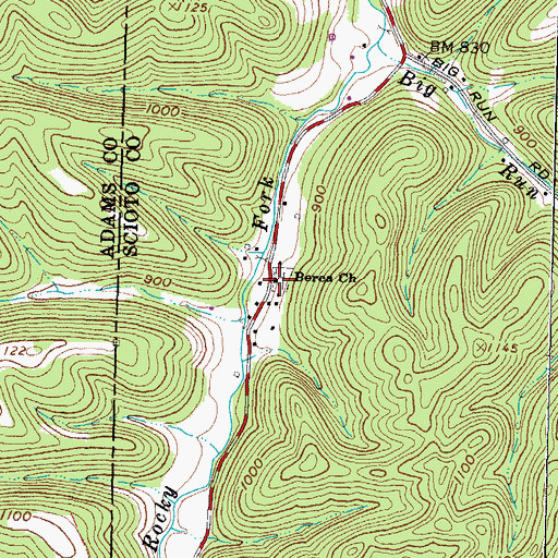 Topographic Map of Berea Cemetery, OH