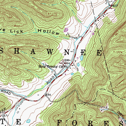 Topographic Map of Holy Trinity Roman Catholic Cemetery, OH