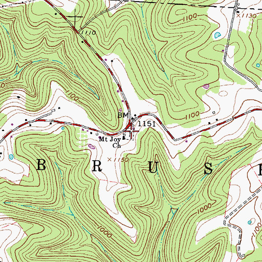 Topographic Map of Mount Joy Cemetery, OH
