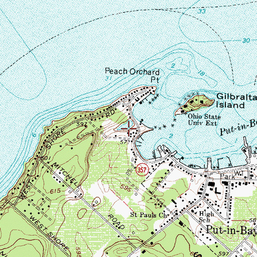 Topographic Map of Terwilligers Pond, OH
