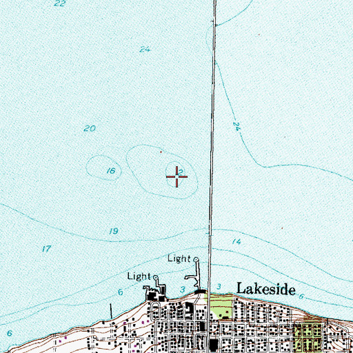 Topographic Map of Lakeside Reef, OH