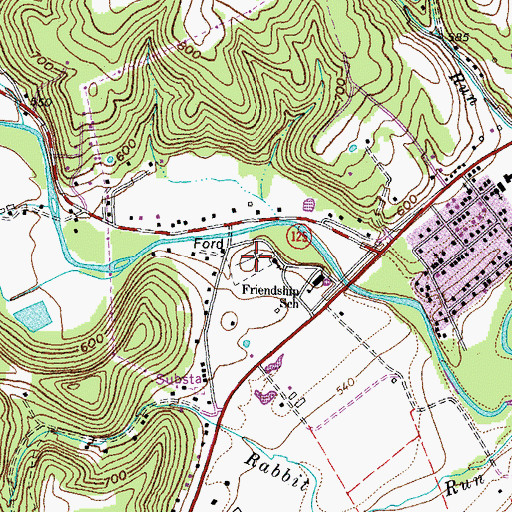 Topographic Map of Friendship Cemetery, OH