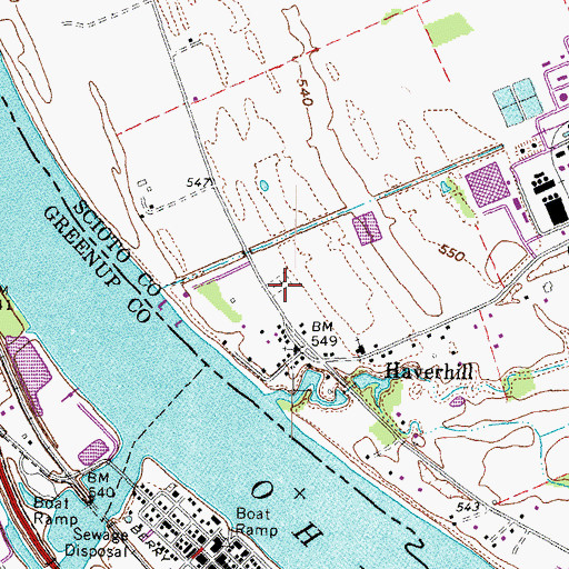 Topographic Map of Haverhill Cemetery, OH