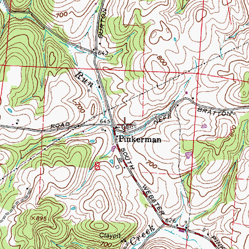 Topographic Map of Pinkerman United Brethren Cemetery, OH