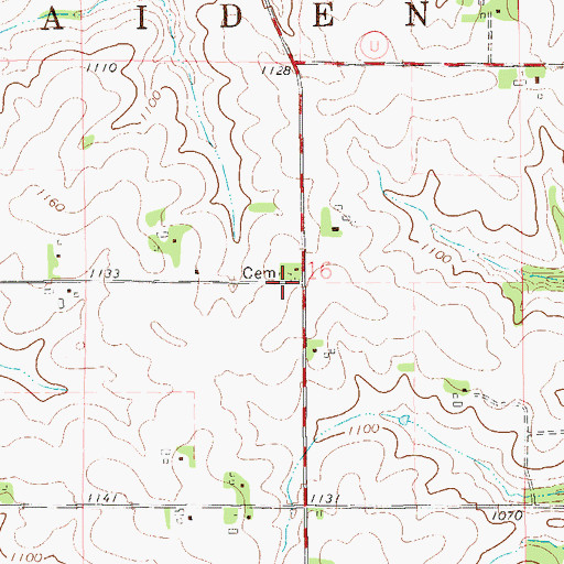 Topographic Map of Lund Methodist Cemetery, WI