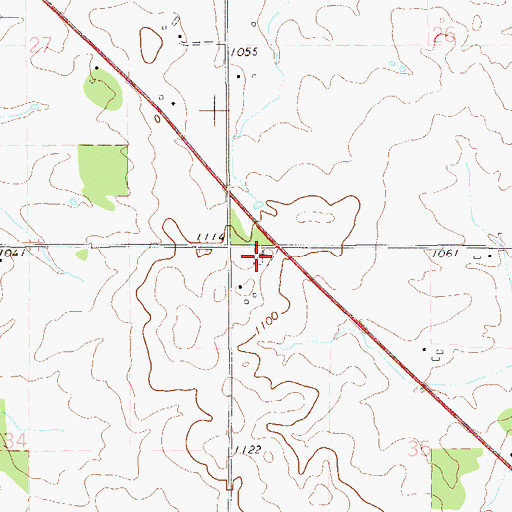 Topographic Map of Old Clayfield Cemetery, WI