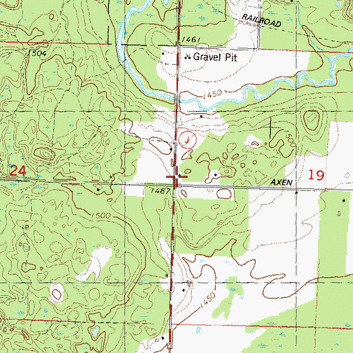 Topographic Map of Axen Lake School (historical), WI