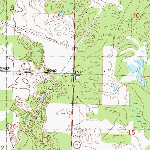 Topographic Map of Clover Belt School (historical), WI