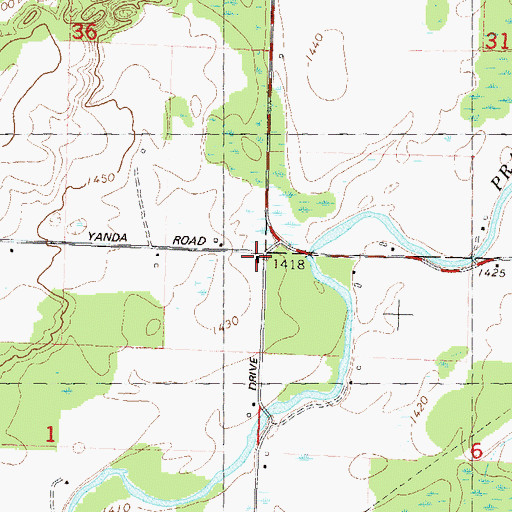 Topographic Map of Drew School (historical), WI