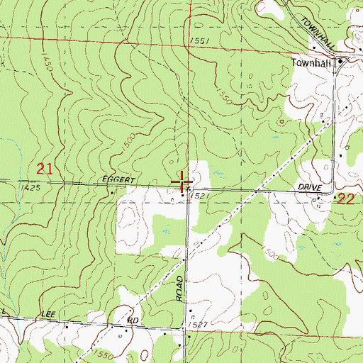 Topographic Map of Woodlawn School (historical), WI