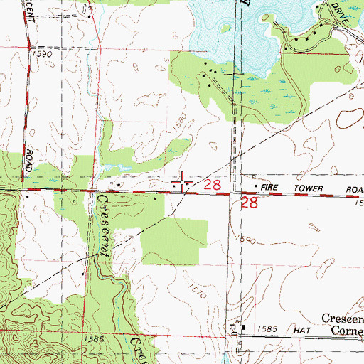 Topographic Map of Crescent Flats School (historical), WI