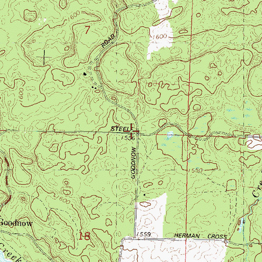 Topographic Map of Goodnow School (historical), WI