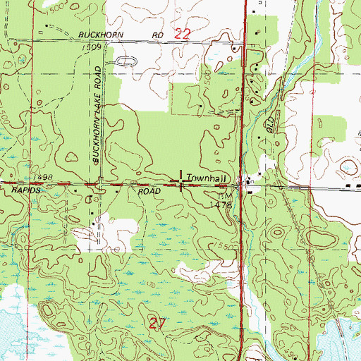 Topographic Map of Pinewood School (historical), WI