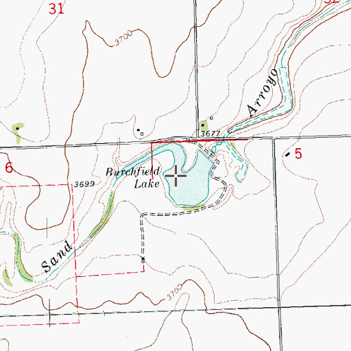 Topographic Map of Burchfield Lake, CO