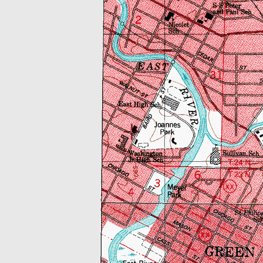 Topographic Map of Congregation Gnesses Israel Temple, WI